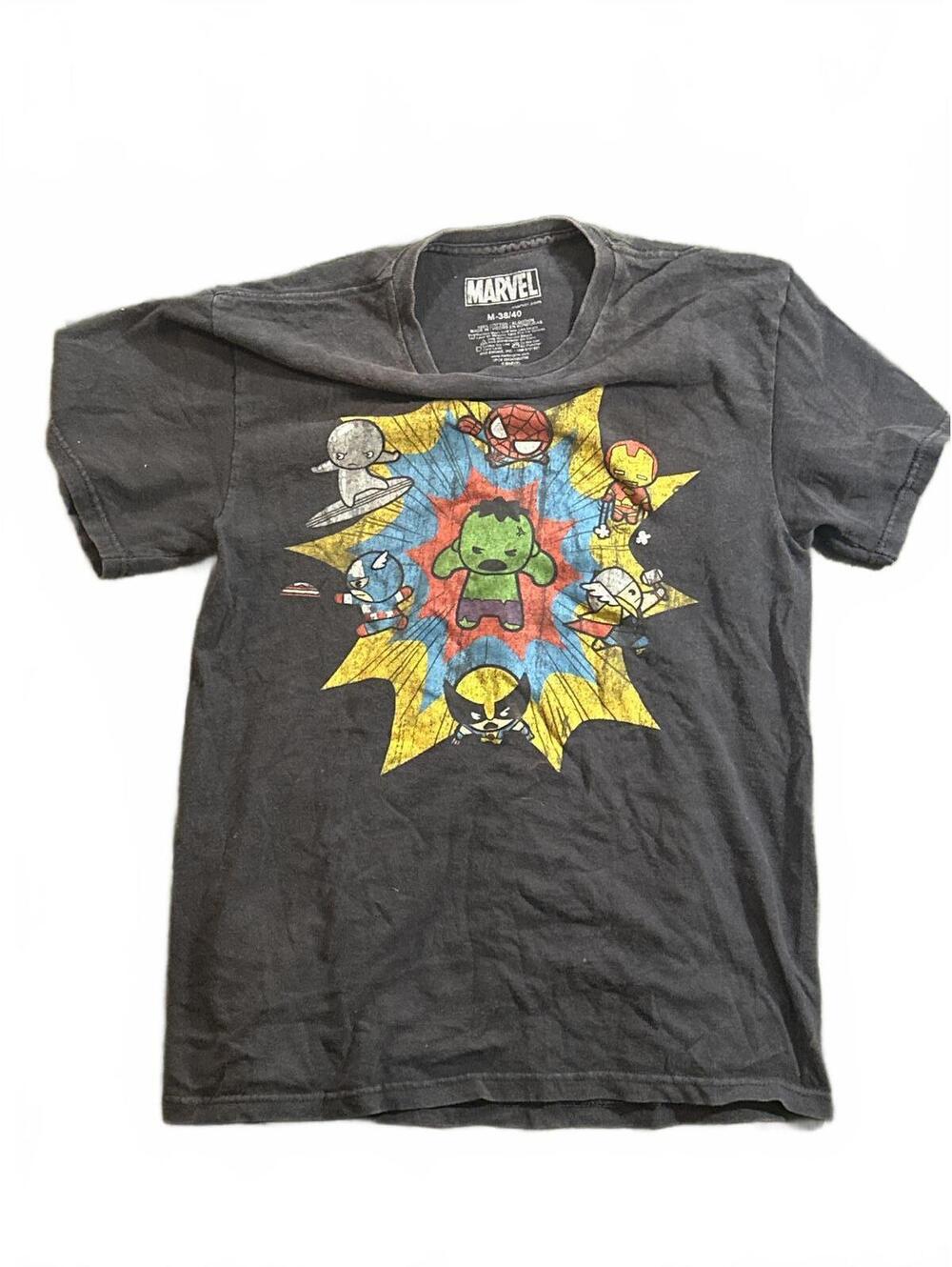 Marvel Avengers x Funko Chibi Men's Black Medium Tee